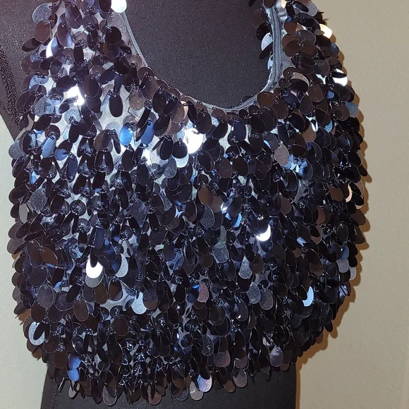 ❤HP❤️NWOT Pewter Disc Bling Handbag❤ - Picture 3 of 10